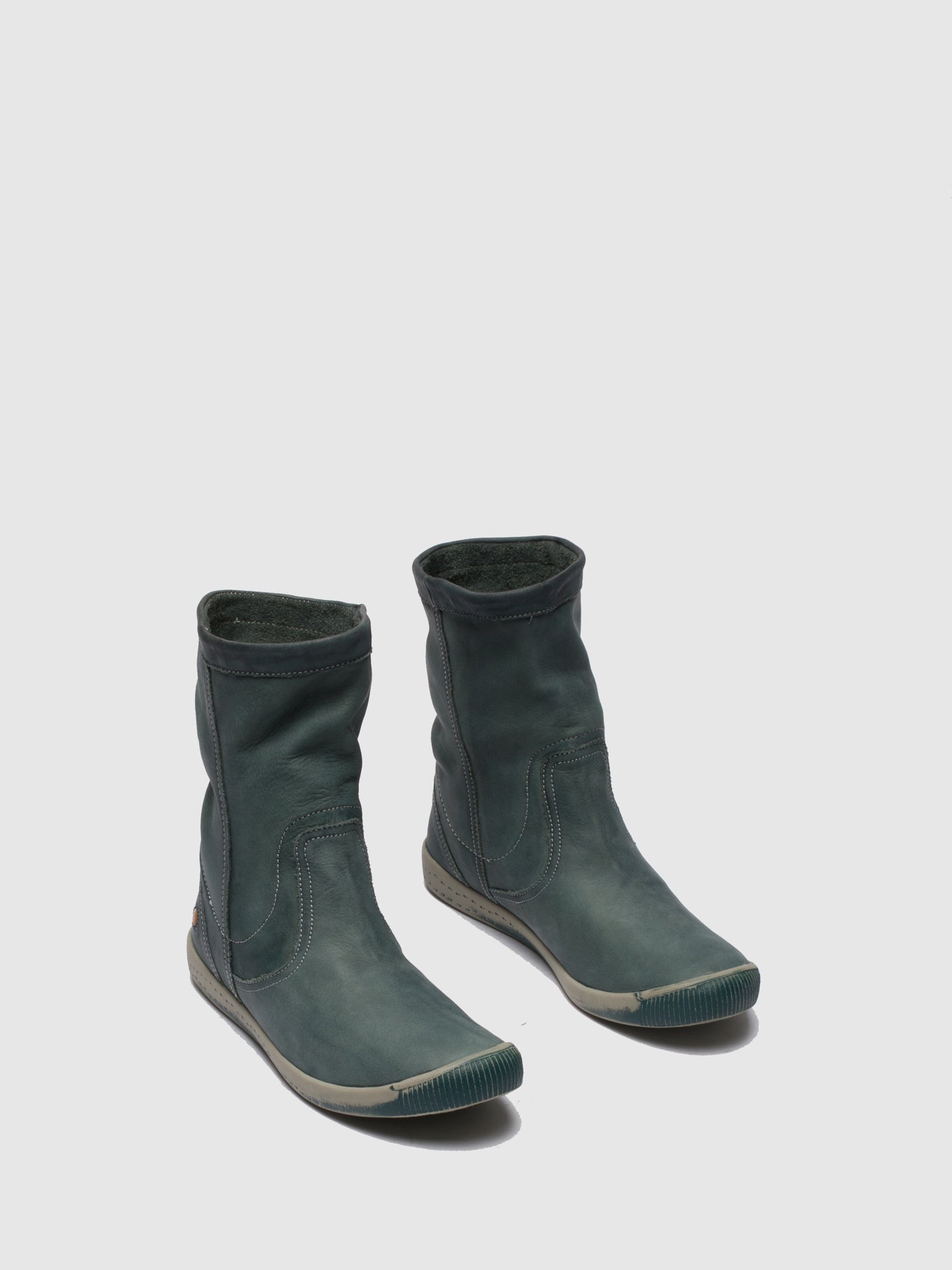 Softinos SeaGreen Round Toe Ankle Boots